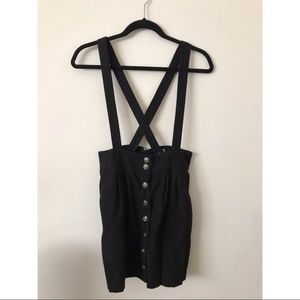 Black High Rise Overall Skirt